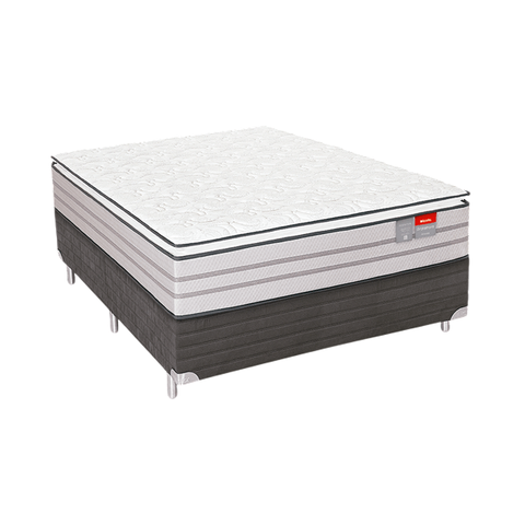 Cama Box e Colchão Protettore Casal (138x188) Molas Miralastic Pro Reconflex