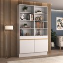 Ver imagem 2 de Armário/Estante Escritório 2 Portas Multimóveis MP7000 Branco/Dourado