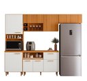 Ver imagem 2 de Jogo de Cozinha Compacta 4 Peças Sicilia 10 portas 1 Gaveta e Nicho - Freijó UV/Off Acetinado/Ripad