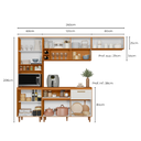 Ver imagem 4 de Jogo de Cozinha Compacta 4 Peças Sicilia 10 portas 1 Gaveta e Nicho -  Freijó UV/Off Acetinado/Ripad