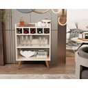 Ver imagem 3 de Aparador Buffet Intense com 5 Adegas Uma Prateleira e Pés Palitos - Beauty Móveis: Off White