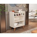 Ver imagem 4 de Aparador Buffet Intense com 5 Adegas Uma Prateleira e Pés Palitos - Beauty Móveis: Off White
