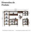 Ver imagem 3 de Armário de Cozinha Completa 293cm Rustic/branco Emilly Madesa 02 Rustic/branco
