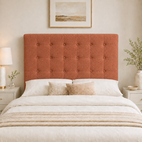 Cabeceira Ana Estofada Boucle p/ Cama Box Solteiro 90cm Quarto