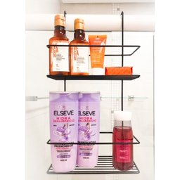 Suporte 2 Andares Porta Shampoo Encaixar No Box Banheiro Organizador Duplo - 2
