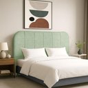 Ver imagem 1 de Cabeceira Cama Box Queen 160 Cm Estofada Revestida em Bouclé Luxo