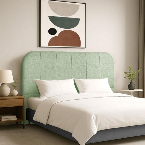 Cabeceira Cama Box Queen 160 Cm Estofada Revestida em Bouclé Luxo