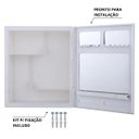 Ver imagem 5 de Armário Banheiro Espelheira Sobrepor Branco | 31,9x9,4x35,8cm | 01 Porta | Astra