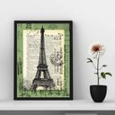 Ver imagem 1 de Quadro Vintage Torre Eiffel - Selo Antigo 24x18cm:moldura Preta