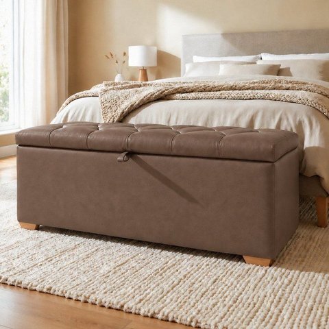 Puff Baú Cama 140cm Paris a Combinação de Elegância Yescasa