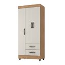 Ver imagem 2 de Guarda Roupa Solteiro com 3 Portas Vidigal Nature Off White