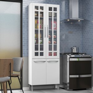 Paneleiro Duplo Modulado Com Vidro Fidelitá Viena 70cm 4 Portas