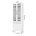 Ver imagem 3 de Paneleiro Duplo Modulado com Vidro Fidelitá Viena 70cm 4 Portas