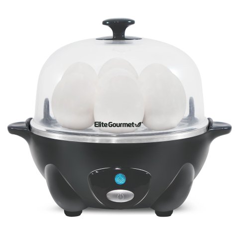 Elite Gourmet Cozedor de Ovos Elétrico 7 Ovos Cinza Escuro Bpa-free