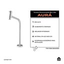 Ver imagem 2 de Torneira de Banheiro Monocomando Alta Aurá Pingoo.casa - Prata