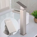 Ver imagem 4 de Torneira Banheiro Lavabo Monocomando Alta Metal Inox Prata - Brinovar