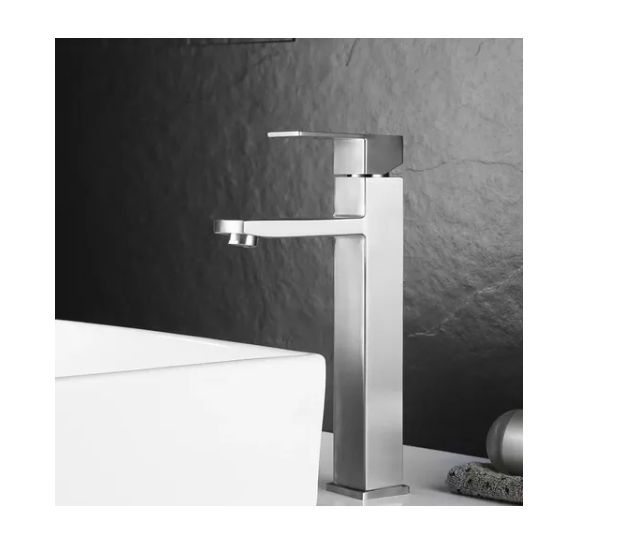 Torneira Banheiro Lavabo Monocomando Alta Metal Inox Prata - 3