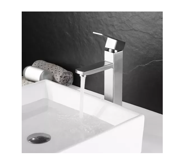 Torneira Banheiro Lavabo Monocomando Alta Metal Inox Prata - 4