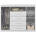 Ver imagem 5 de Cômoda Quarto 129cm 4 Gavetas 2 Portas Savana Branco S01 - Mpozenato