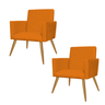 Kit 02 Poltronas Decorativas Direto da Fabrica Recepção Sala de Estar Nina Tecido Veludo Taclas Deco - 1