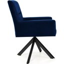Ver imagem 6 de Cadeira para Sala Angel Giratória Eiffel Preto Veludo Azul Royal - Nexta Casa