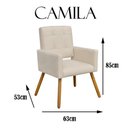 Ver imagem 5 de Poltrona Cadeira Decorativa c/ Costas Vazadas Camila Pés Palito Corano Branco - Dl Decor