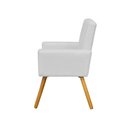 Ver imagem 3 de Poltrona Cadeira Decorativa c/ Costas Vazadas Camila Pés Palito Corano Branco - Dl Decor