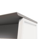 Ver imagem 7 de Mesa Escrivaninha Escritório com 150cm Industrial Tampo Chanfrado e Pés Metálicos Executive Cinza Sagrado e Branco