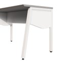 Ver imagem 5 de Mesa Escrivaninha Escritório com 150cm Industrial Tampo Chanfrado e Pés Metálicos Executive Cinza Sagrado E Branco