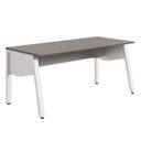 Ver imagem 1 de Mesa Escrivaninha Escritório com 150cm Industrial Tampo Chanfrado e Pés Metálicos Executive Cinza Sagrado e Branco