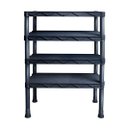 Ver imagem 1 de Estante Preta de Plástico Modular 4 Prateleiras Multiuso