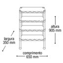 Ver imagem 4 de Estante Preta de Plástico Modular 4 Prateleiras Multiuso