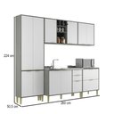 Ver imagem 4 de Cozinha Compacta Domus 10 Portas 5 Gavetas Silver/branco - Hecol Móveis