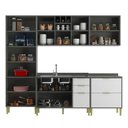 Ver imagem 3 de Cozinha Compacta Domus 10 Portas 5 Gavetas Silver/branco - Hecol Móveis