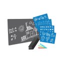 Ver imagem 2 de Lousa Infantil Blackboard 30x22 Cm / Acompanha 4 Cartelas Didáticas, Giz e Apagador - Pacote com 2 U