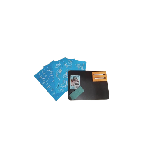 Lousa Infantil Blackboard 30x22 Cm / Acompanha 4 Cartelas Didáticas, Giz e Apagador - Pacote com 2 U