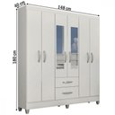 Ver imagem 3 de Guarda-roupa Casal Real 6 Portas 2 Gavetas com Espelho Atualle Móveis