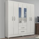 Ver imagem 2 de Guarda-roupa Casal Real 6 Portas 2 Gavetas com Espelho Atualle Móveis