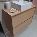 Ver imagem 2 de Gabinete para Banheiro com Cuba e Espelheira 80cm Mdf Rosa Dubai - On Móveis