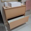 Ver imagem 5 de Gabinete para Banheiro com Cuba e Espelheira 80cm Mdf Rosa Dubai - On Móveis