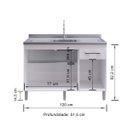 Ver imagem 5 de Balcão Multiuso de Cozinha 3 Portas 1 Gaveta Joy Decibal Móveis