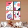 Kit com 4 Quadros Arte Abstrata em Lona 60x90cm - 1