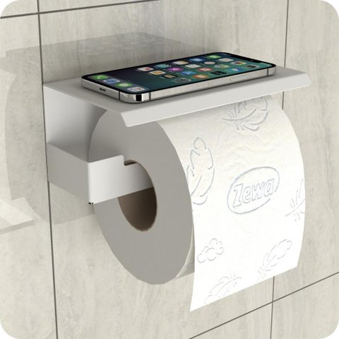 Porta Papel Higienico Celular Papeleira Adesivo Branco Elg
