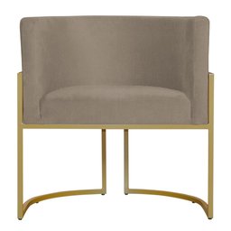 Kit 3 Poltronas Decorativa Sala de Estar Luana Base Gold Suede Cappuccino - Montanaris Decor Md Mont - 2