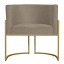 Ver imagem 2 de Kit 3 Poltronas Decorativa Sala de Estar Luana Base Gold Suede Cappuccino - Montanaris Decor Md Mont