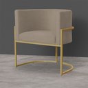 Ver imagem 4 de Kit 3 Poltronas Decorativa Sala de Estar Luana Base Gold Suede Cappuccino - Montanaris Decor Md Mont