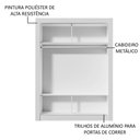 Ver imagem 6 de Guarda-roupa Solteiro Madesa Denver 2 Portas de Correr - Branco/rustic