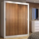 Ver imagem 1 de Guarda-roupa Solteiro Madesa Denver 2 Portas de Correr - Branco/rustic