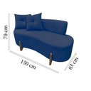 Ver imagem 7 de Namoradeira Sofá Feijão Luna Orgânica Suede Azul Marinho