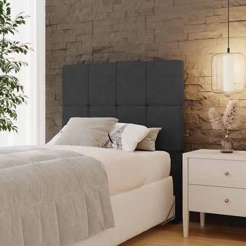 Cabeceira Solteiro 102cm Bouclé Estofada Design Moderno para Quarto Linea